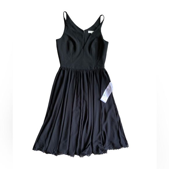 DRESS THE POPULATION Alicia Mixed Media Midi Dress Size M - Picture 7 of 10